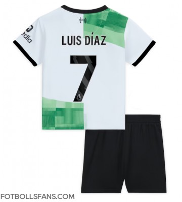 Liverpool Luis Diaz #7 Replika Bortatröja Barn 2023-24 Kortärmad (+ Korta byxor)